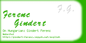 ferenc gindert business card